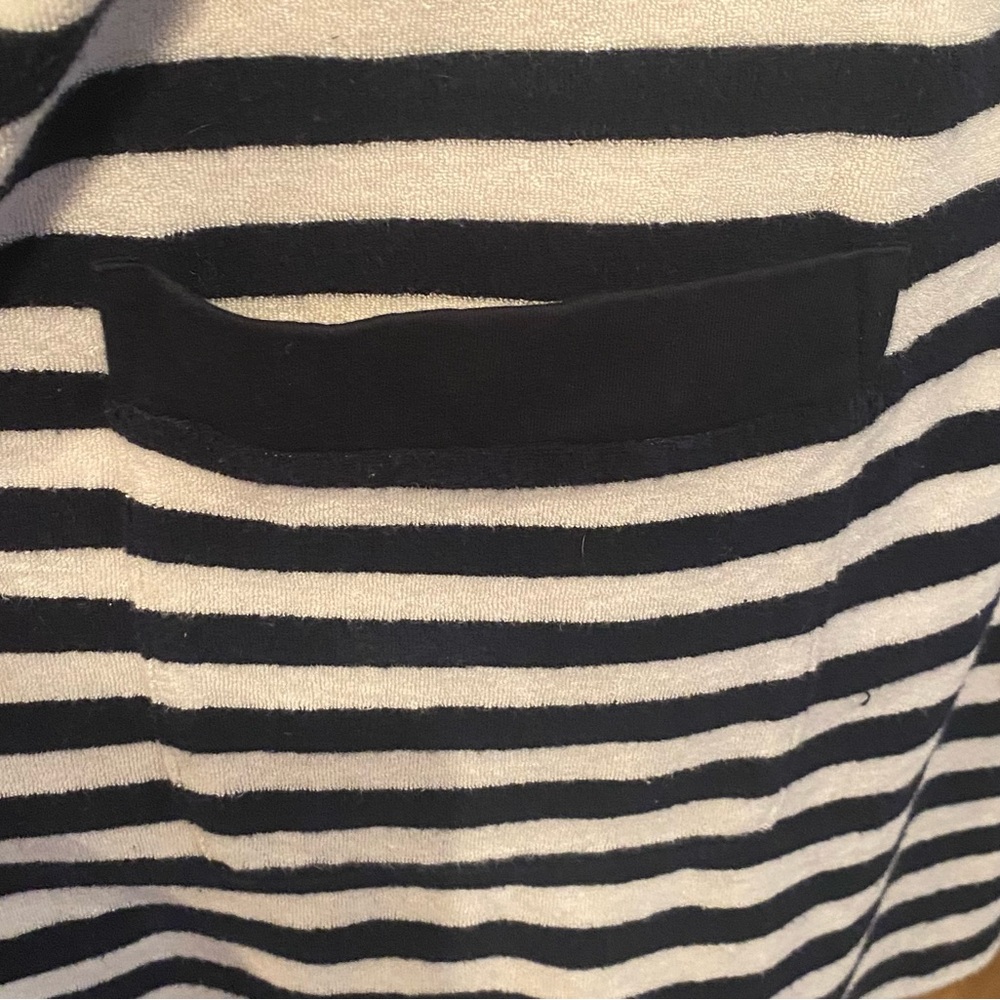 Boden, Navy Blue and White Striped, Soft Terry Cloth Swim Coverup Dress. size 6 - Picture 3 of 4